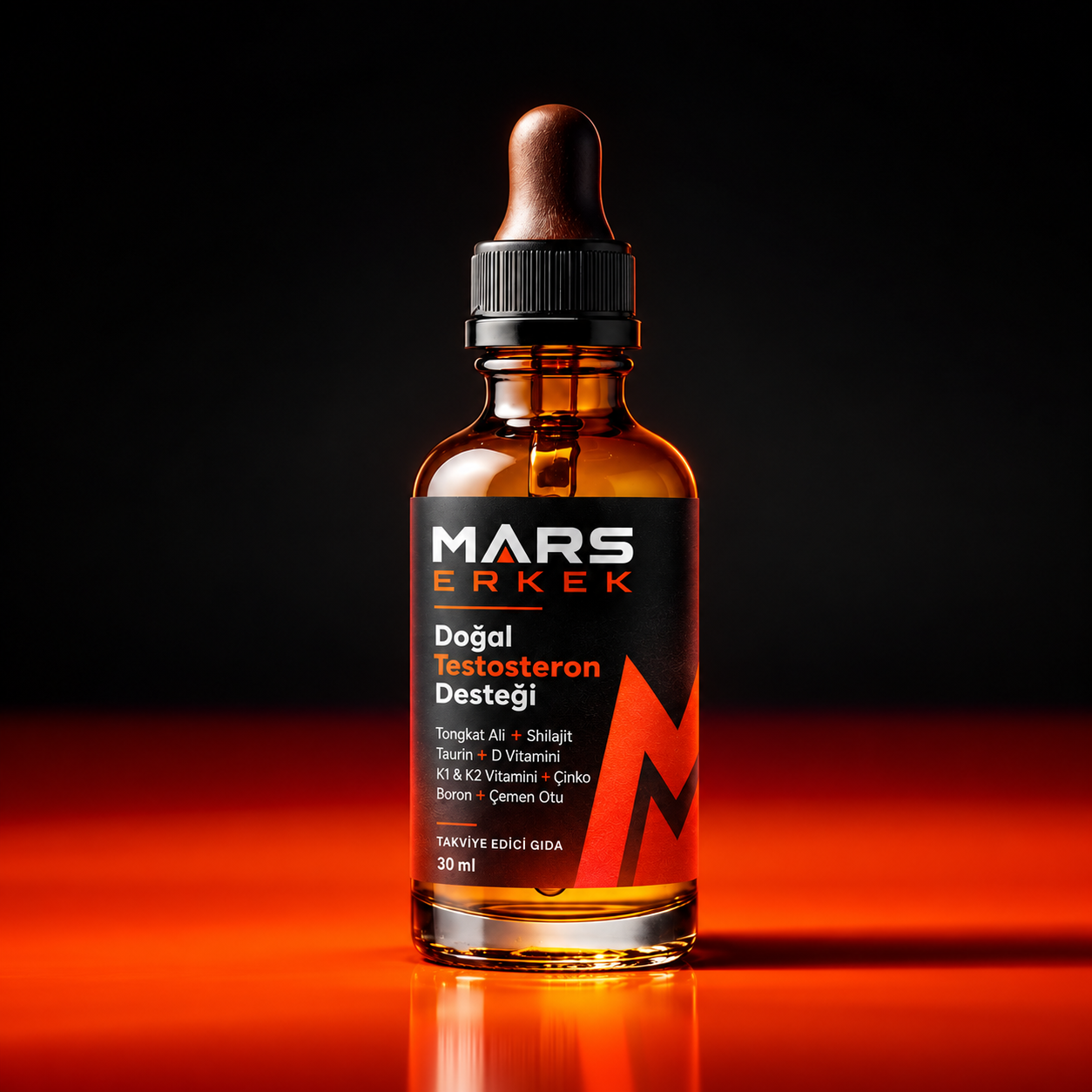 Mars Erkek 30 ml amber damlalıklı şişe